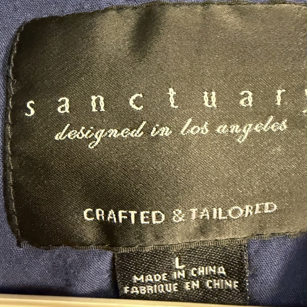 Sanctuary Standard Stylish Navy Utility Jacket with Hood - Picture 3 of 6